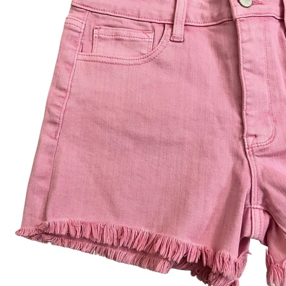 Pink Jean Shorts. Fringe hemline. Altar’d State. New With Tags! High rise. - Picture 5 of 12